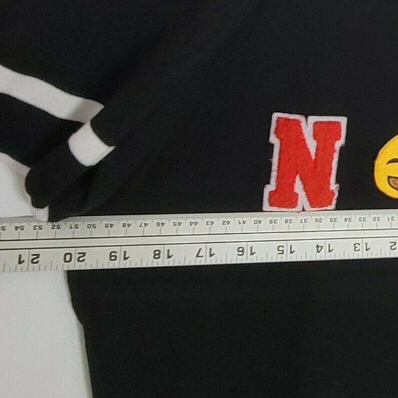 Ultra Flirt Knit Sweater Long Sleeve NOPE Funny Emoji Black - Picture 5 of 11